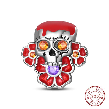925 Sterling Silver Red Wine, Chili & Dumbbell Charm Bead – Fun DIY Jewelry