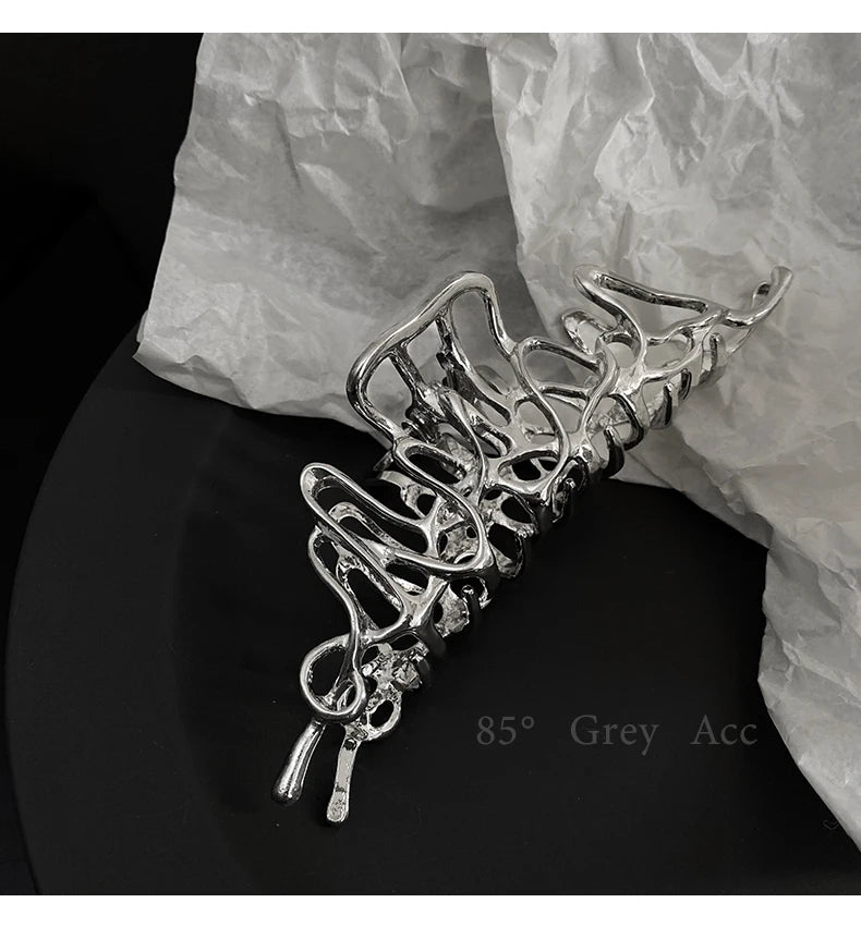 Large Metal Hair Claw Clip – Punk & Vintage Style Barrette for Women