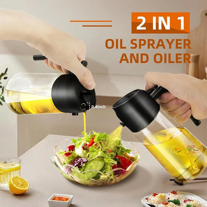 2-in-1 Kitchen Oil Sprayer & Brush – Glass Olive Oil Bottle with Anti-Leakage Design
