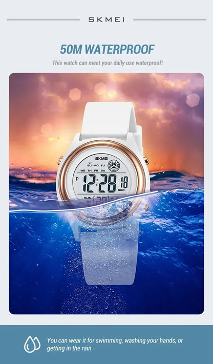 SKMEI 2094 Luxury Watch for Women Stopwatch Lady Waterproof Shockproof LED Display Countdown Ladies Digital Wristwatches Clock - BeeTrendyShop.COM