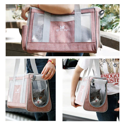 Breathable Pet Carrier Shoulder Bag – Portable Travel Handbag for Cats & Small Dogs