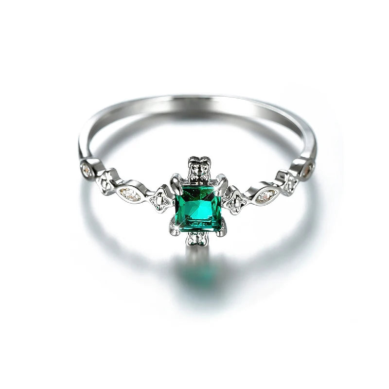 Fashion Ring 925 Silver Jewelry with Obsidian Zircon Gemstone Finger Rings Accessories for Women Wedding Party Gifts Wholesale