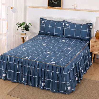 Flower Bedspread Non-Slip Bed Sheet Set – Soft Home Bedding Cover for King & Queen Size (1.5M/1.8M/2M)