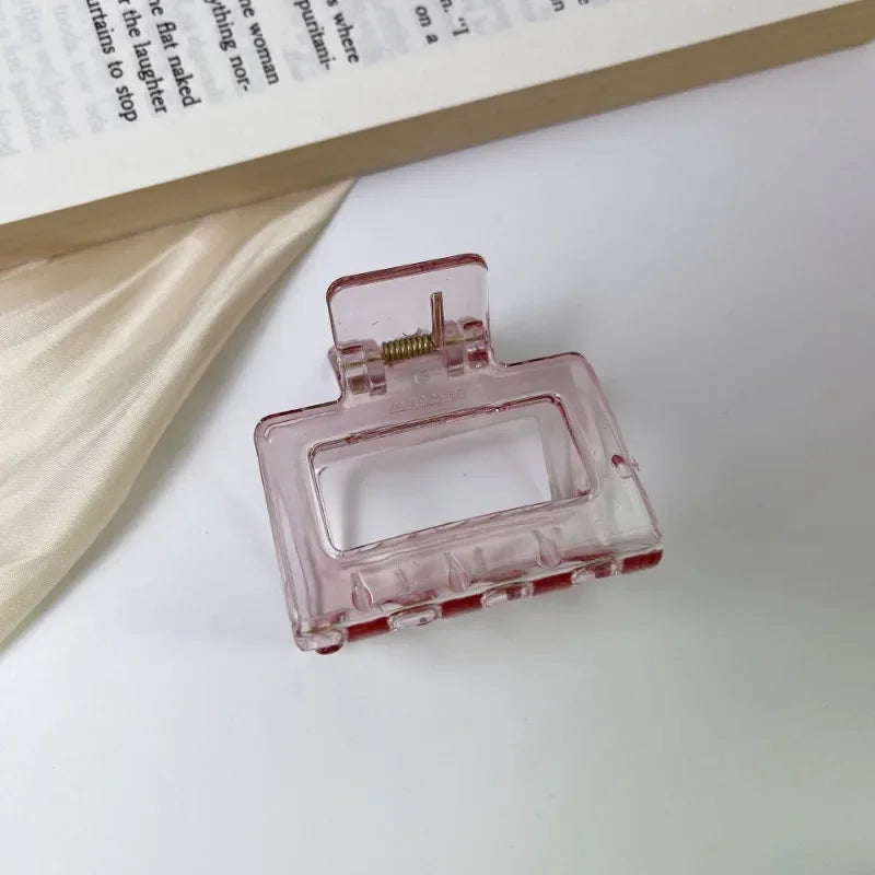 Small Square Acrylic Hair Claw Clip – Colorful Elegant Barrette for Women & Girls