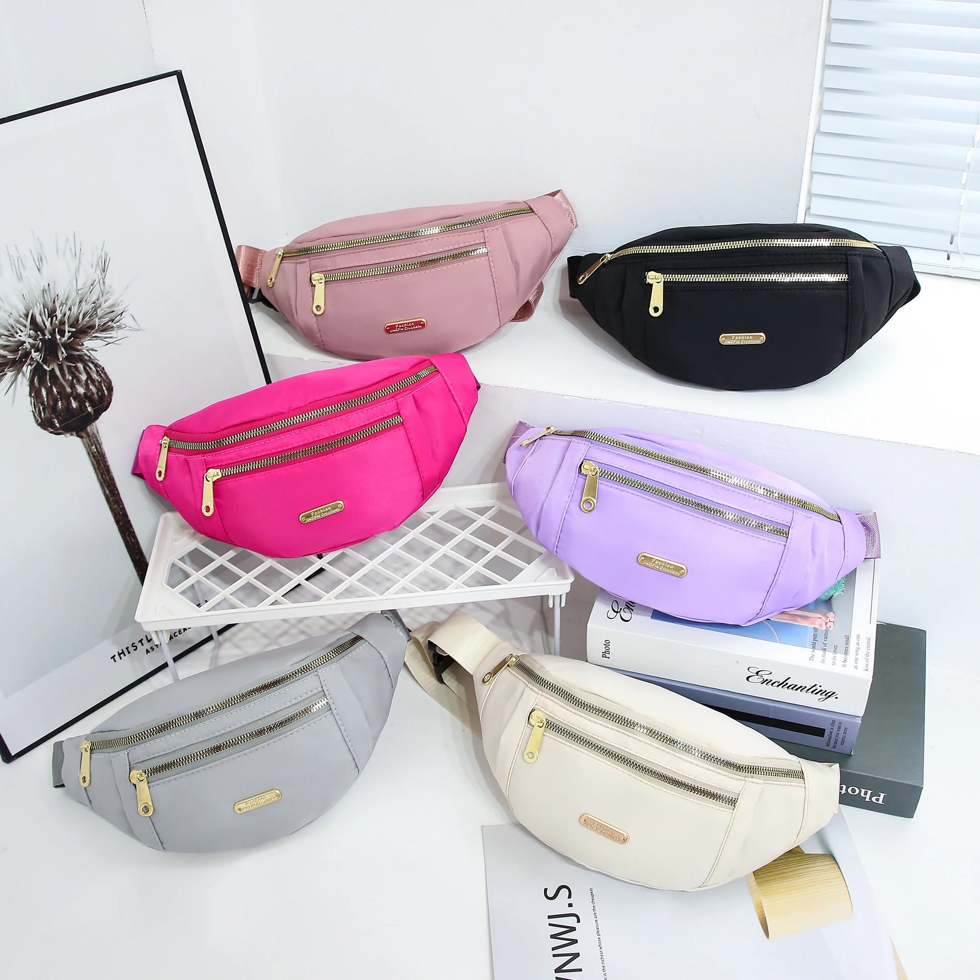 Fanny Packs for Women Men Belt Bag Fashion Waist Packs Lightweight Crossbody Bags Bum Bag for Running Hiking Travel Workout - BeeTrendyShop.COM