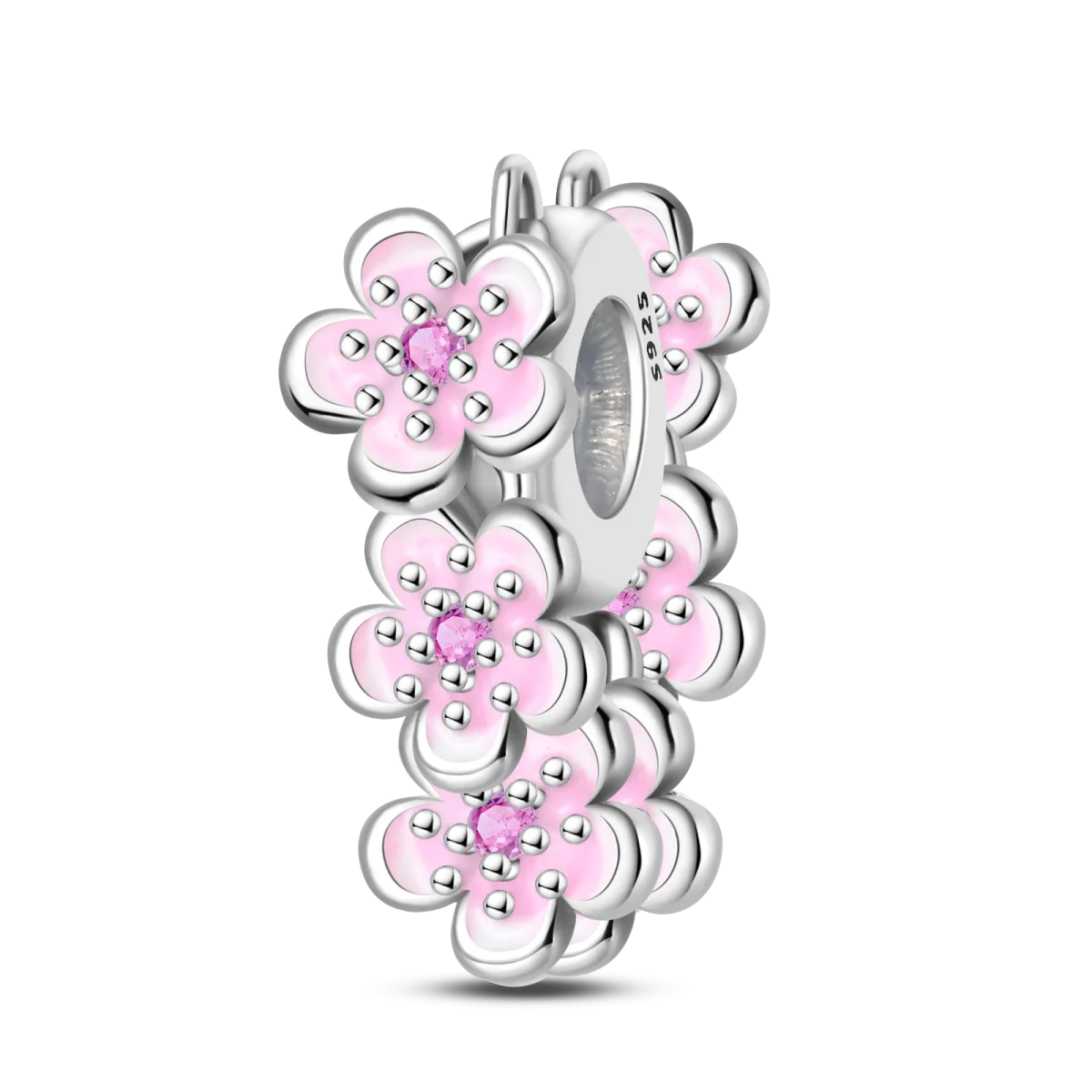 925 Sterling Silver Colorful Butterfly Cherry Flower Fashions Beads Clip Charm for Original DIY Bracelet Fine Jewellery