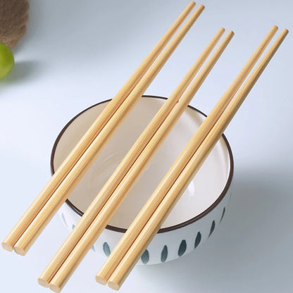 5/10-Pair Chinese Bamboo Chopsticks – Unpainted, Wax-Free, Anti-Slip Japanese Kitchen Utensils