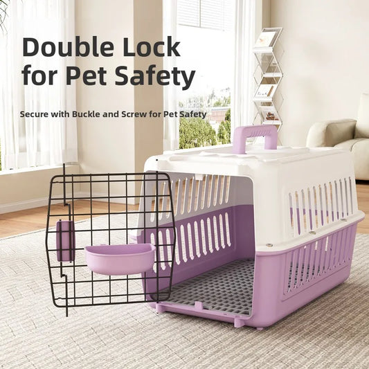 Portable Pet Travel Carrier Cage – Cats & Small Dogs (44×31×27cm)