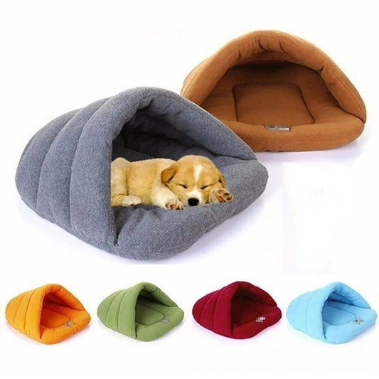 Slipper-Shaped Pet Cave Bed - Thick Fleece Winter Cat & Dog Nest
