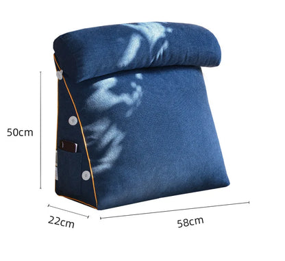 Tatami Triangle Bedhead Backrest Cushion 45 & 60cm – Soft Neck & Waist Support for Sofa & Bed