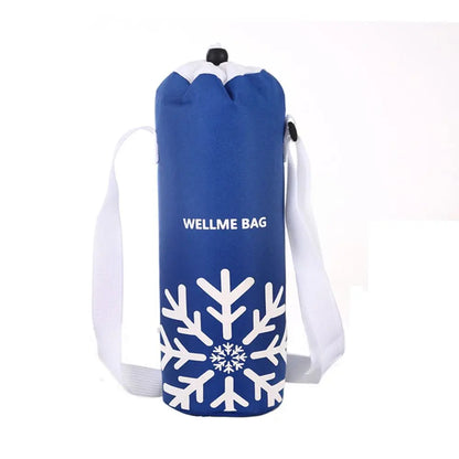 Blue bag with white snowflake design and 'WELLME BAG' text on a white background