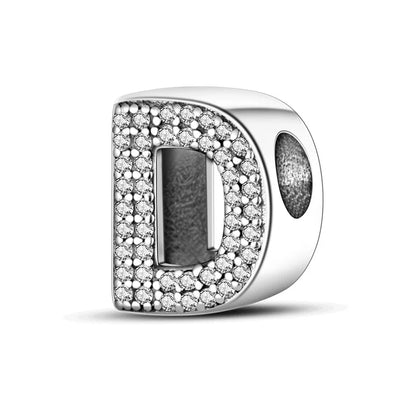 925 Sterling Silver 26 Alphabet Letters Charm Bead – DIY Birthday Jewelry