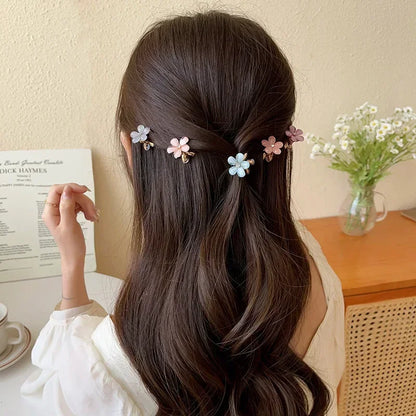 Mini Flower Hair Claw Clips – Colorful Opal Hairpins for Women & Girls (1/10Pcs)
