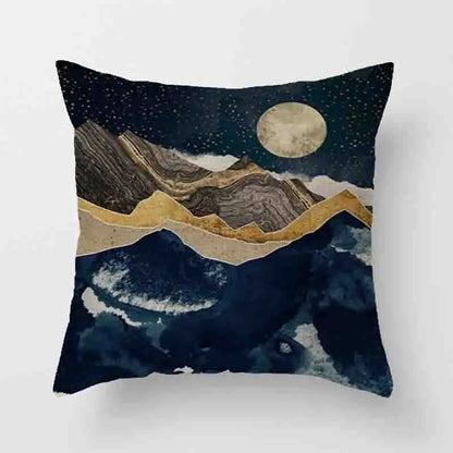 Japanese Geometric Peak Linen Cushion Cover – Encrypted Woven Throw Pillow Case for Sofa & Home
