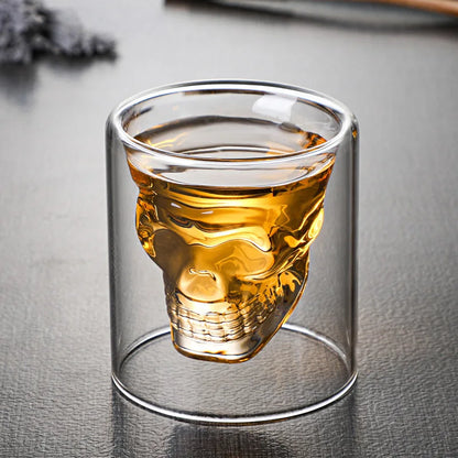 Crystal Double Bottom Wine & Cocktail Glass – Whiskey Beer Coffee Mug Cup