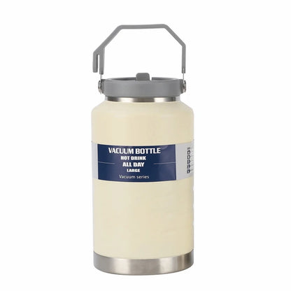 2L Stainless Steel Thermal Water Bottle with Handle – Leakproof Travel Mug