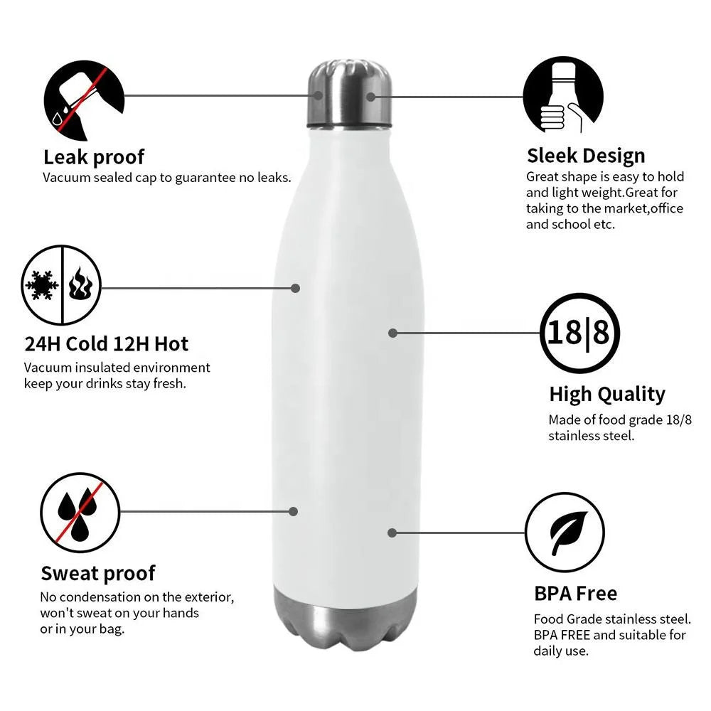 304 Stainless Steel Double-Wall Vacuum Flask – Sport Hot & Cold Thermal Bottle