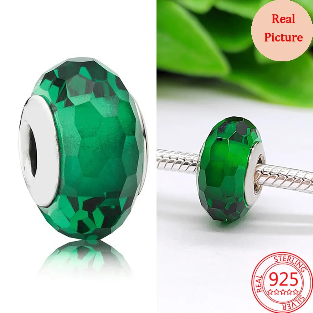 Original 925 Sterling Silver Green Coconut Tree Frog Clover Dangle Charm Beads Charms DIY Bangle Necklace Fine Jewellery Gift