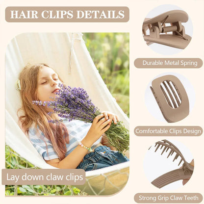 Flat Hair Claw Clip – French Korean Style Leopard Top Clip for Women