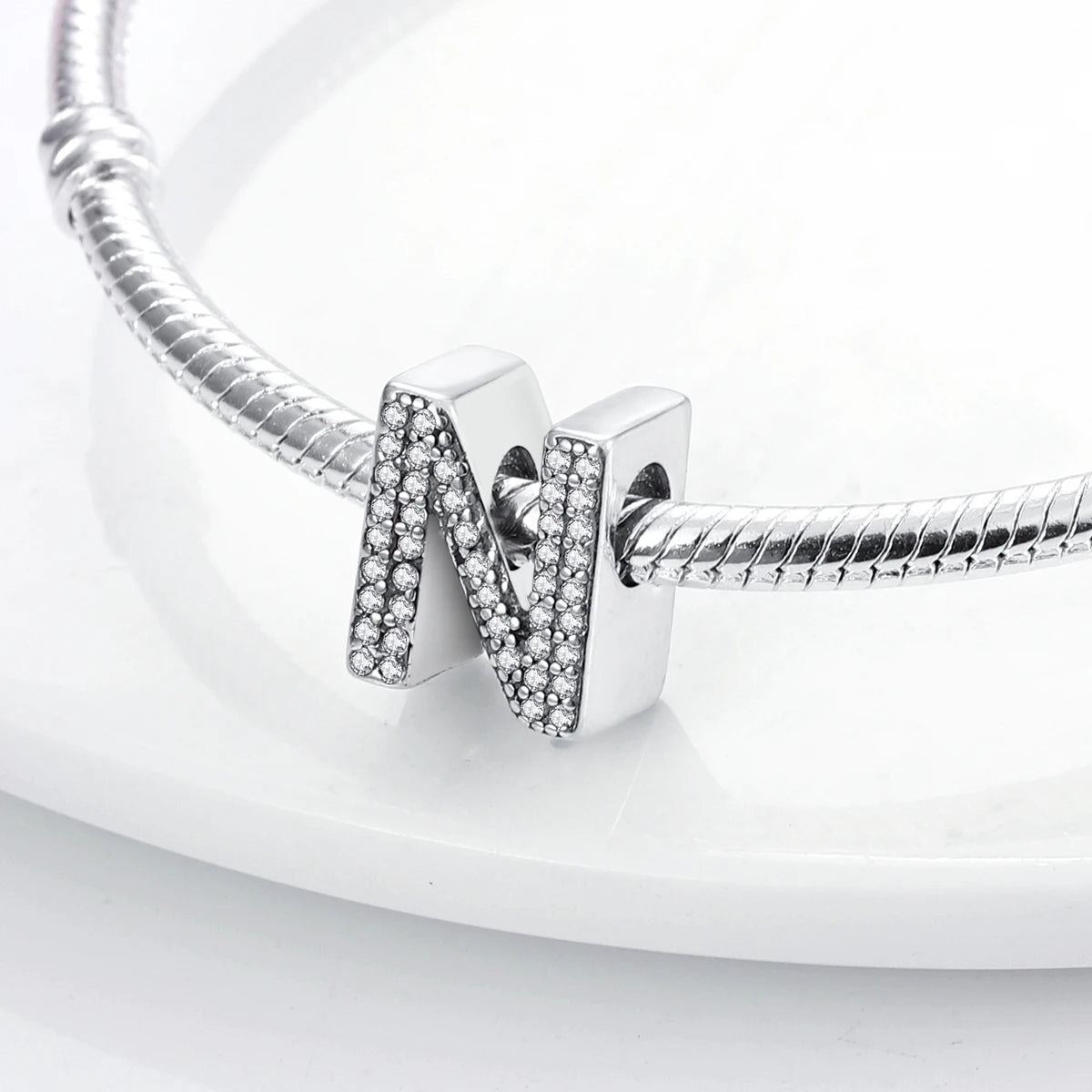 Charms 925 Silver Plated 26 Alphabet Letters Charms Beads Fit 3mm 925 Original Bracelets Fine DIY Birthday Jewelry Gifts