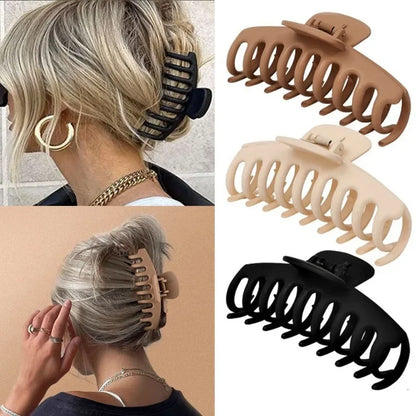 Large Geometric Hair Claw Clip Set – Cross Matte French Hairgrip for Women (1/2/4/6Pcs)