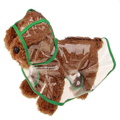 Clear Plastic Dog Rain Poncho - Waterproof Cape with Color Edges - BeeTrendyShop.COM