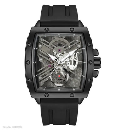 MEGIR & RUIMAS Quartz Watches for Men Military Sport Silicone Strap Wristwatch Tonneau Dial 3atm Waterproof Luminous Hands 310 - BeeTrendyShop.COM