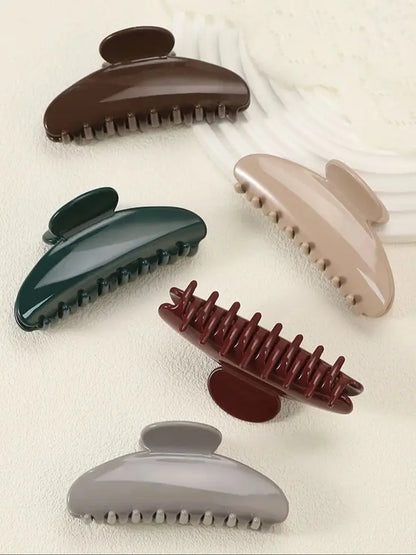 11CM Large Hair Claw Clip – Simple Plastic Crab Clamp for Women & Girls