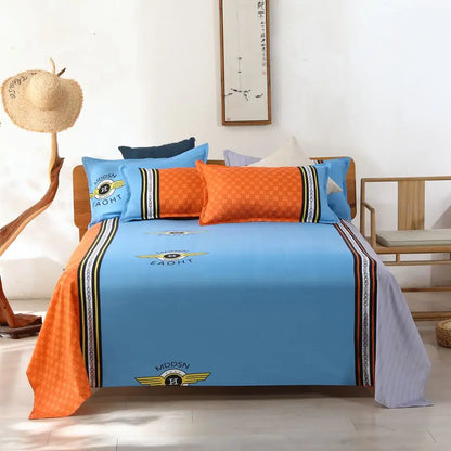 Modern Polyester Cotton Flat Bed Sheet – Soft Bed Linen for Single, Queen & King Size (No Pillow Covers)