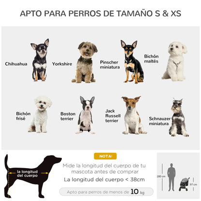 Pawhut Dual-Access Foldable Dog Stroller - Black - BeeTrendyShop.COM