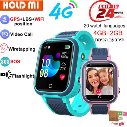 LT21 4G Kids Smartwatch – GPS, WiFi, Video Call, SOS, IP67 Waterproof, Camera & Location Tracker