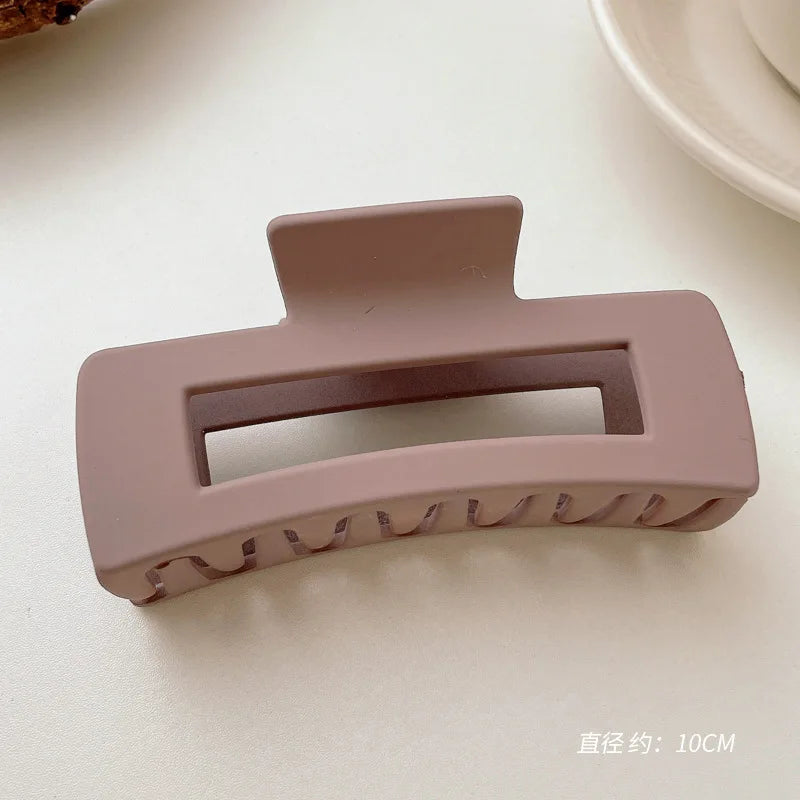 Large Acrylic Hair Claw Clip – Korean Style Coffee Color Hairpin for Women & Girls