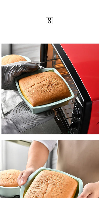2-Piece Silicone Cake Mold Set – Non-Stick Round & Square Reusable Baking Pans