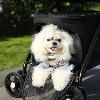4-Wheel Pet Jogger - All-Terrain Stroller with Storage Basket - BeeTrendyShop.COM