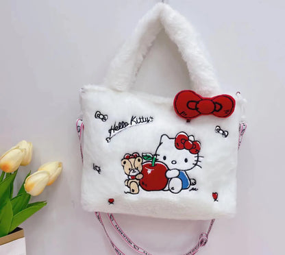Sanrio Hello Kitty Plush Bag Kawaii Kuromi My Melody Cute Cartoon Anime Handbag Cinnamoroll Storage Tote Bags Women Girl Gifts - BeeTrendyShop.COM