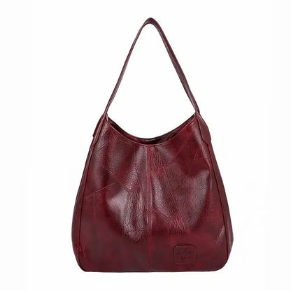 Vintage Women's Bag Leather Large Capacity Marble Grain Women's Shoulder Bag Daily Commuter Handbag Shopping - BeeTrendyShop.COM