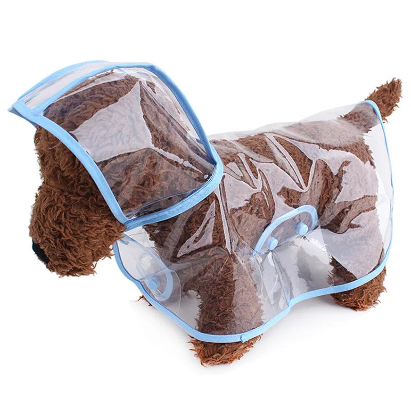 Clear Plastic Dog Rain Poncho - Waterproof Cape with Color Edges