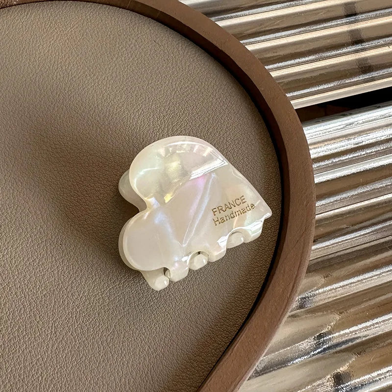 Small Heart-Shaped Acetate Hair Claw Clip – Cute Hairpin for Girls & Women (3.5cm)