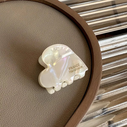 Small Heart-Shaped Acetate Hair Claw Clip – Cute Hairpin for Girls & Women (3.5cm)