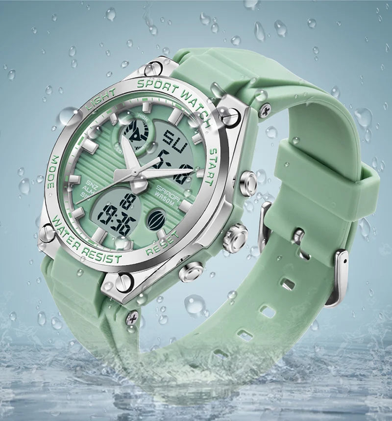 SANDA Brand G Style LED Digital Watch Women Sport Chronograph Lady Quartz Wristwatch 50m Waterproof Female Girl Electronic Clock