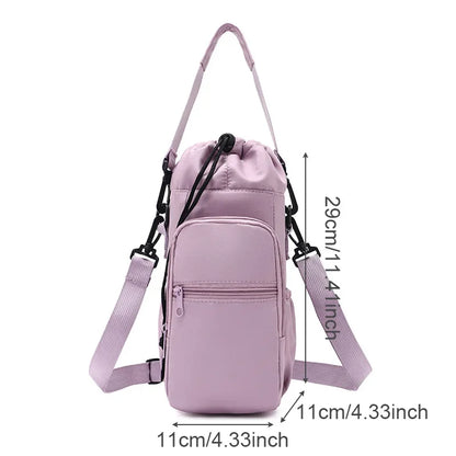Portable Water Bottle Bag with Phone Pocket & Adjustable Strap – Insulated Thermal Outdoor Sports Bag