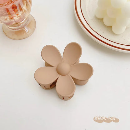 Large Acrylic Hair Claw Clip – Korean Style Coffee Color Hairpin for Women & Girls