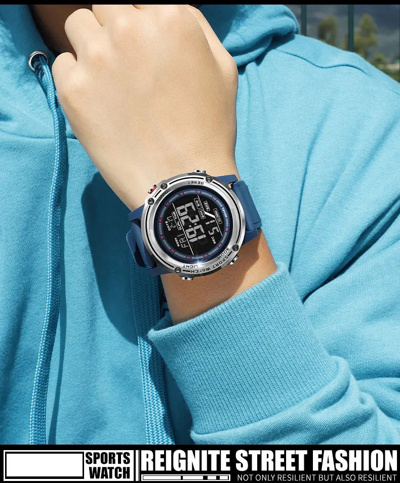 Digital Watches for Men  50m Waterproof  Sports Watches LED Big Dail Display Digital Stopwatch 8125 LED Watch Men's Wristwatches