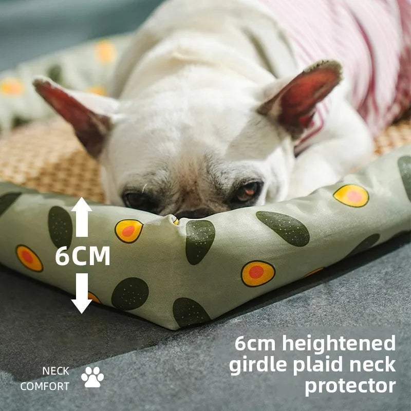 Breathable Rattan Cooling Mat - Summer Pet Bed for Dogs & Cats