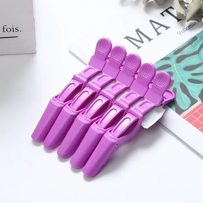 5Pcs Alligator Hair Clips – Plastic Barber Sectioning Clamps for Salon & Home