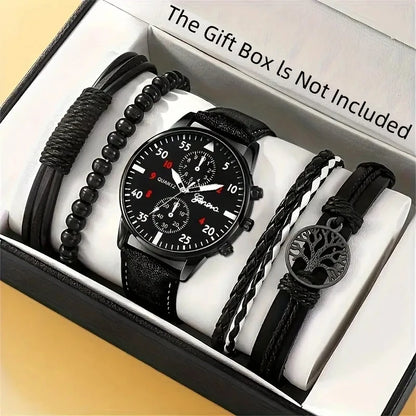 New Hip Hop Mens Fashion Watches Luxury Male Clock Wristwatch Sport MensWrist Watch Bracelet Set Relogio Masculino - BeeTrendyShop.COM