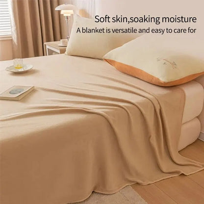 Extra Soft Flannel Blanket Thickened Nap Air Conditioning Blanket - BeeTrendyShop.COM