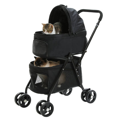 4-Wheel Pet Jogger - All-Terrain Stroller with Storage Basket - BeeTrendyShop.COM
