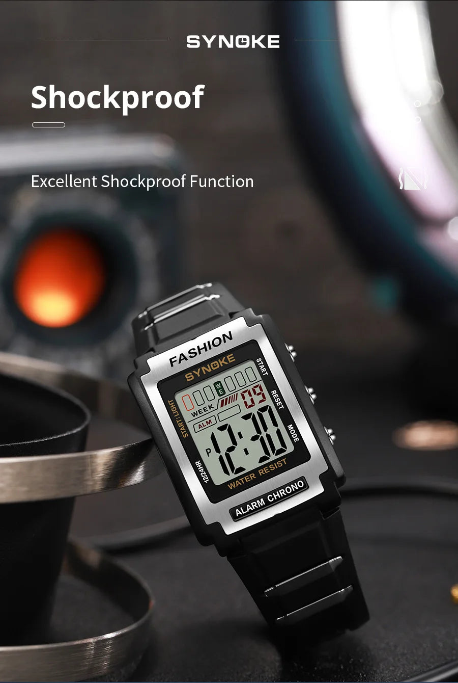 Digital Watches For Men Waterproof 31mm Ultra-thin Electronic Wristwatch Chronograph Sport SYNOKE Watch - BeeTrendyShop.COM