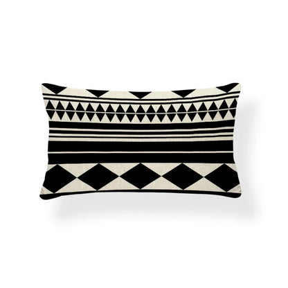 Nordic Geometric Zigzag Rectangle Cushion Cover – Cotton Linen Throw Pillow Cover 30x50CM